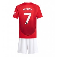 Camiseta Manchester United Mason Mount #7 Primera Equipación Replica 2024-25 para niños mangas cortas (+ Pantalones cortos)